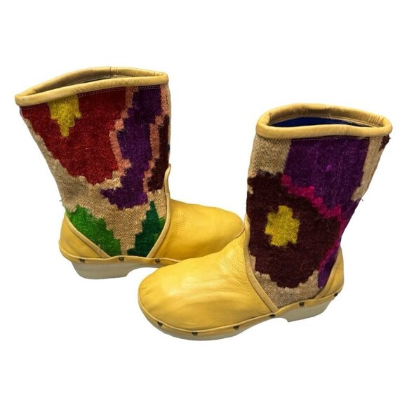 Vibrant Yellow and Multicolor Women's Moccasins - Picture 3 of 7